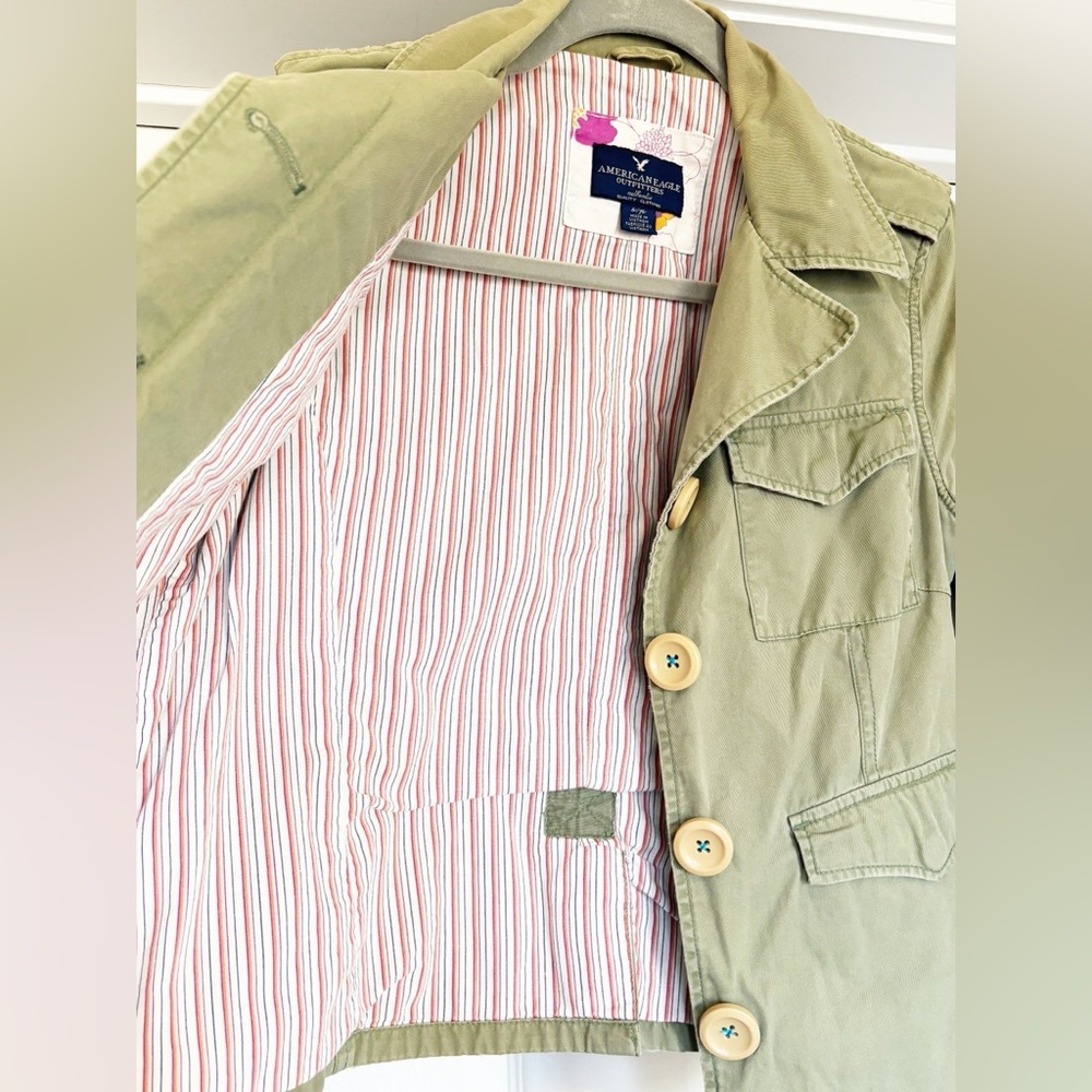 EUC American Eagle Outfitters Women's Olive Jacket - Picture 4 of 12